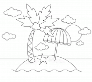Landscape with a windmill | Free Online Coloring Page