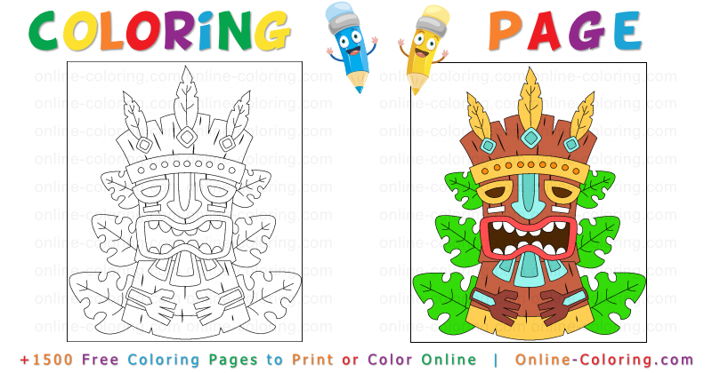 free printable tiki coloring pages