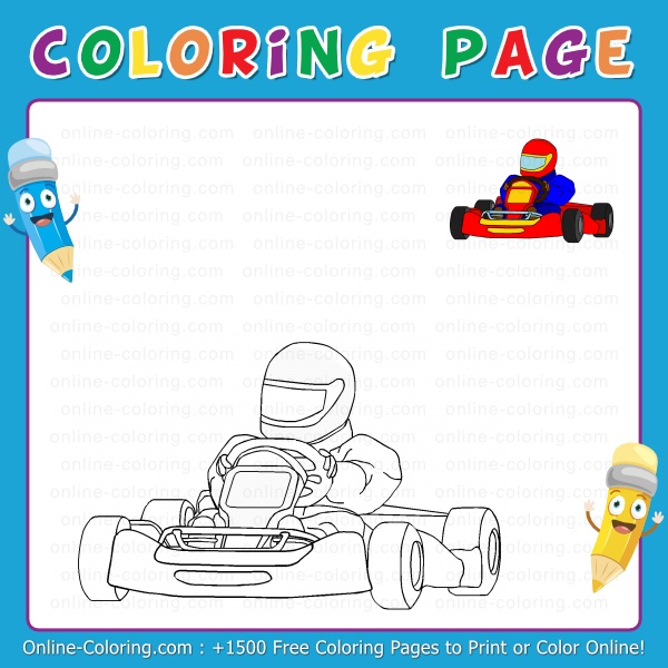 go cart coloring