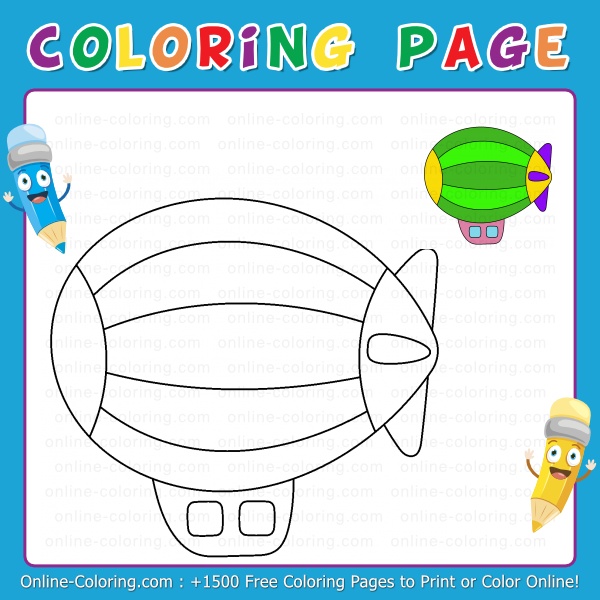 blimp coloring pages