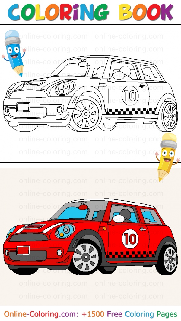 mini cooper panel coloring pages